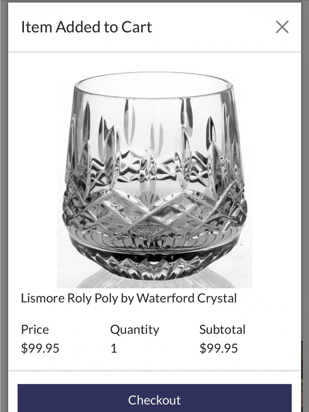 Waterford Lismore Roly Poly Crystal Old Fashioned Set of 4